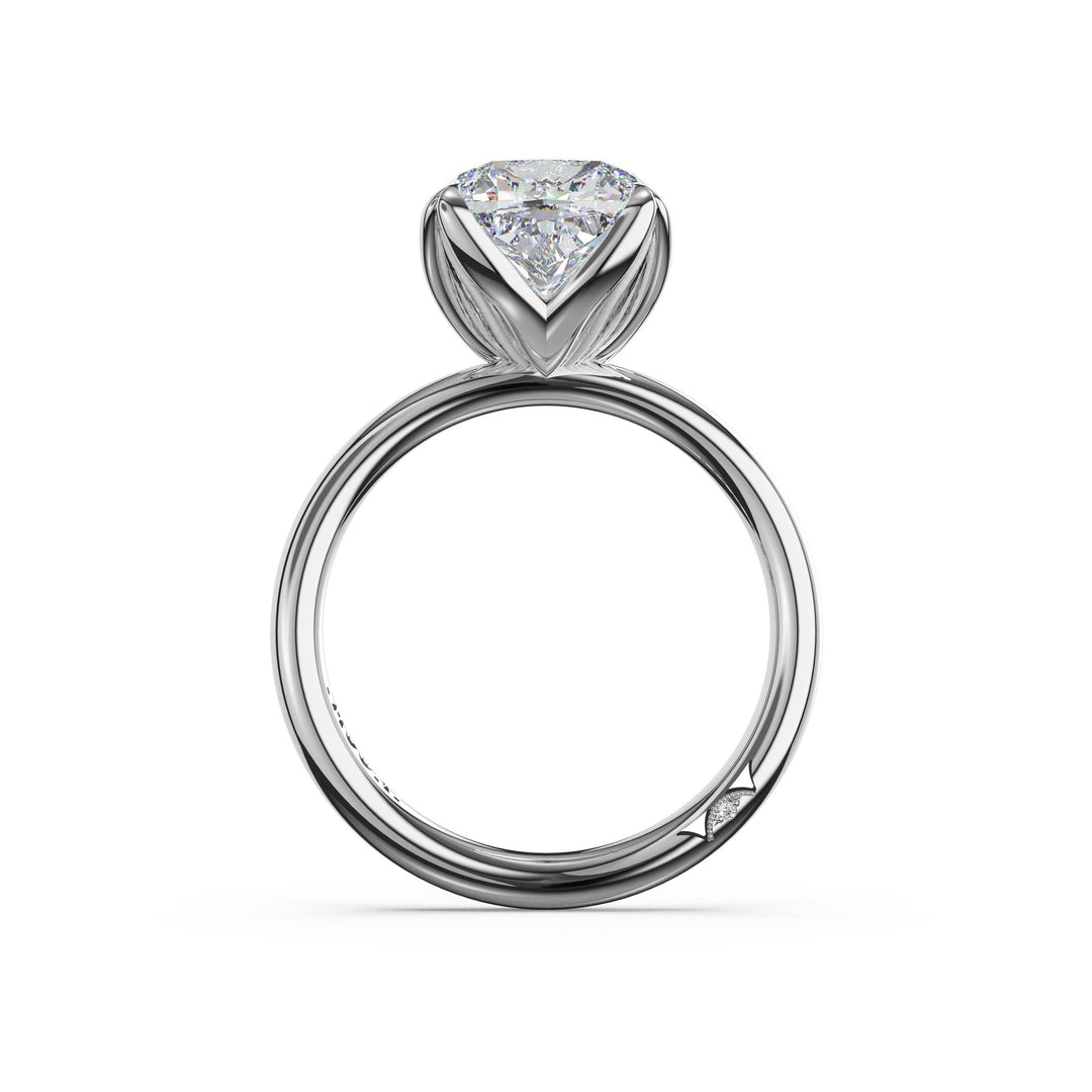 Cushion Sculpted Petal-Prong Solitaire