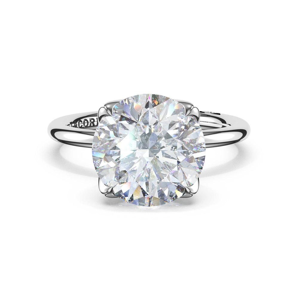 Round Sculpted Petal-Prong Solitaire