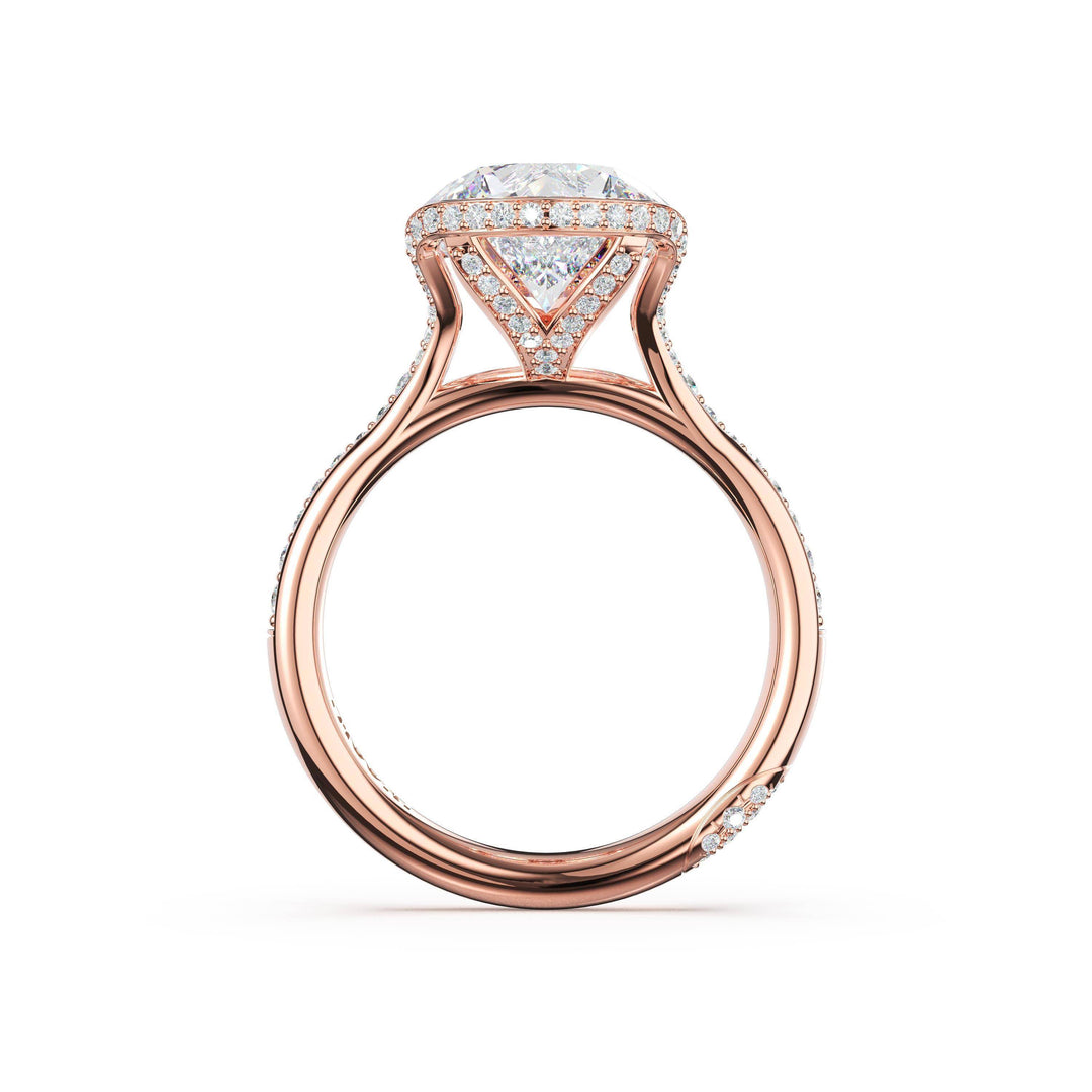 Round North/South Semi-Bezel Pavé-Intense Ring in 18kt Rose Gold