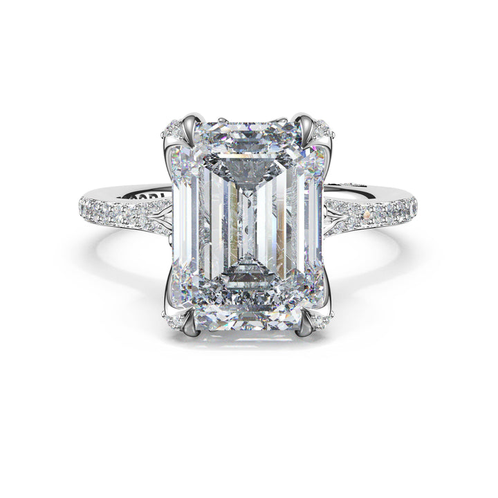 Radiant Petal-Crown Pavé Intense Solitaire in 18kt White Gold