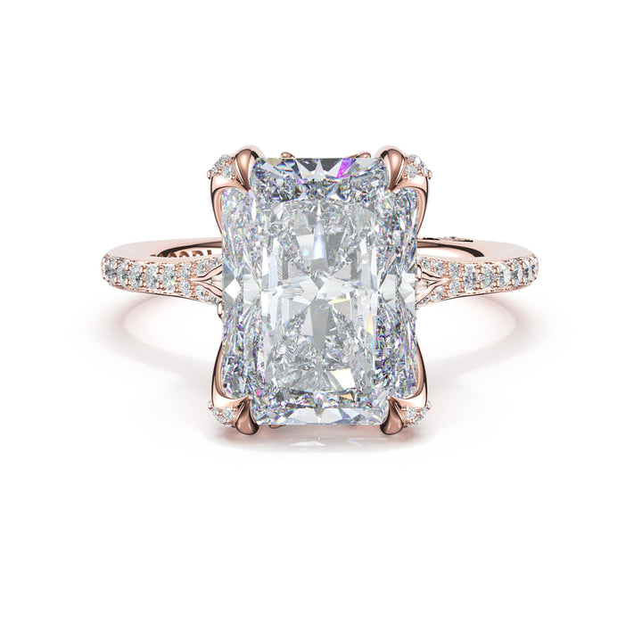 Radiant Petal-Crown Pavé Intense Solitaire in 18kt Rose Gold