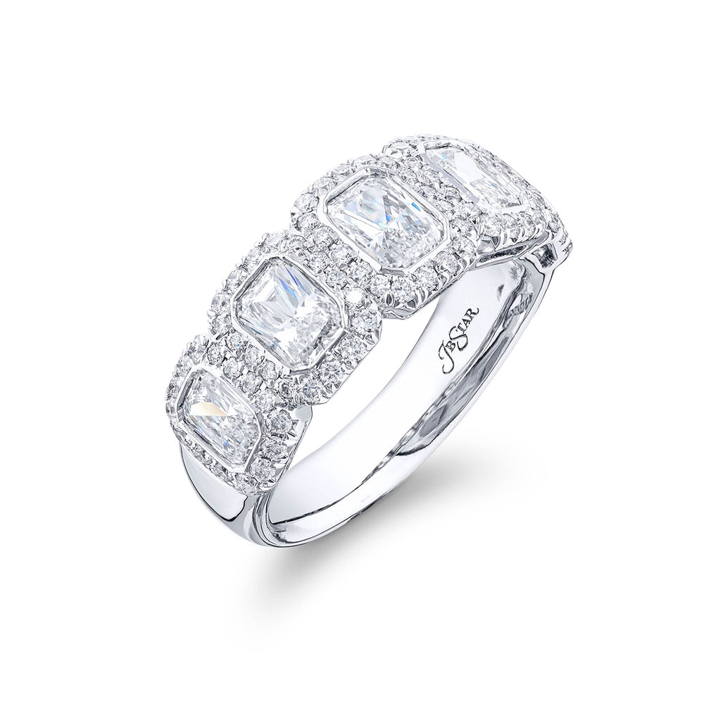 Iconic Multi-Row Diamond Band | Radiant-Cut Diamonds in Platinum