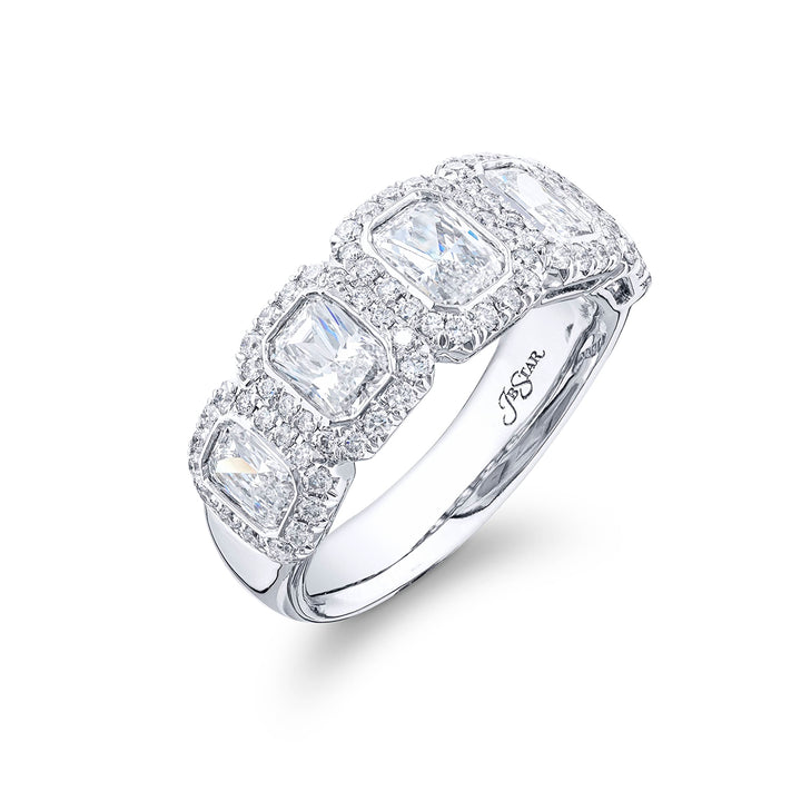 Iconic Multi-Row Diamond Band | Radiant-Cut Diamonds in Platinum