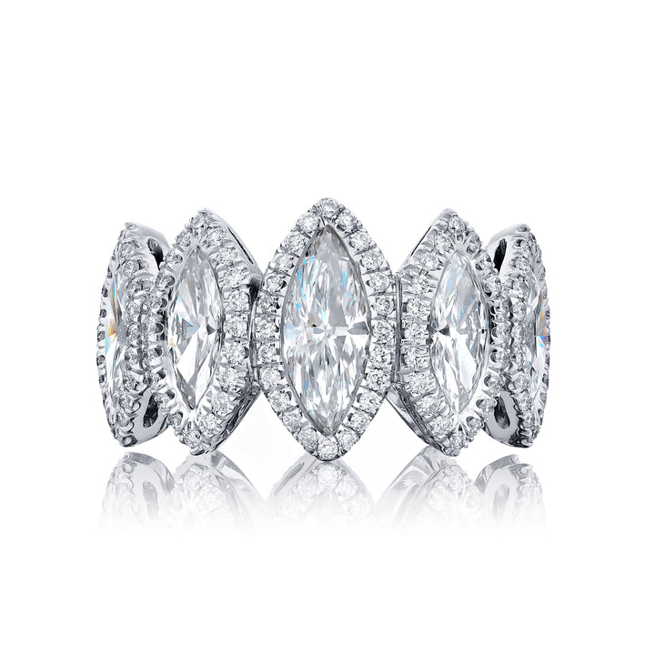 Platinum Marquise Diamond Micro Pave Eternity Band