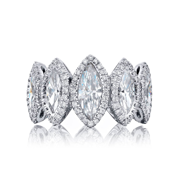 Platinum Marquise Diamond Bezel Set Eternity Band