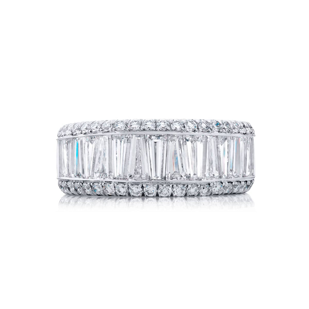Platinum Tapered Baguette Diamond Channel Set Band
