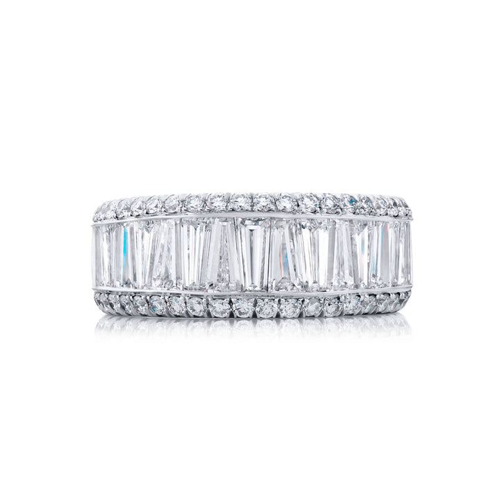 Platinum Tapered Baguette Diamond Channel Set Band