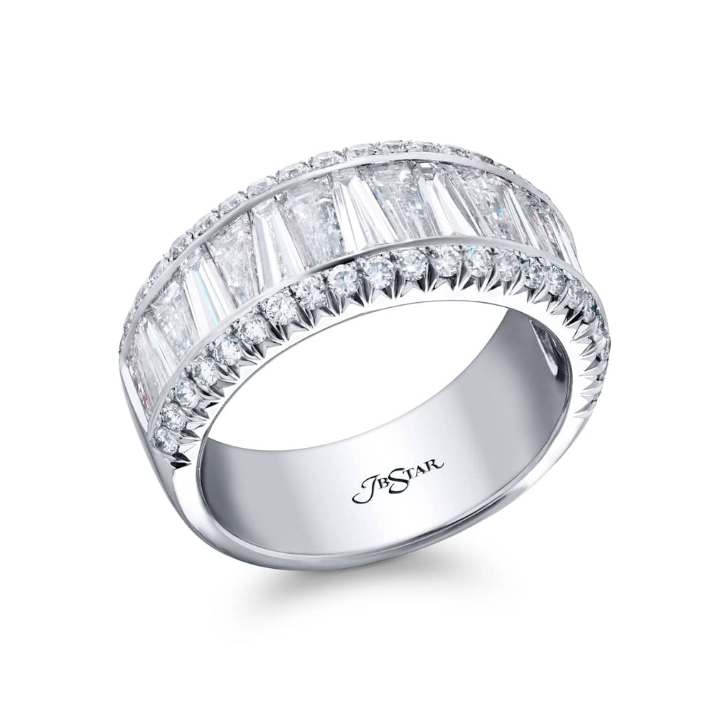 Platinum Tapered Baguette Diamond Channel Set Band