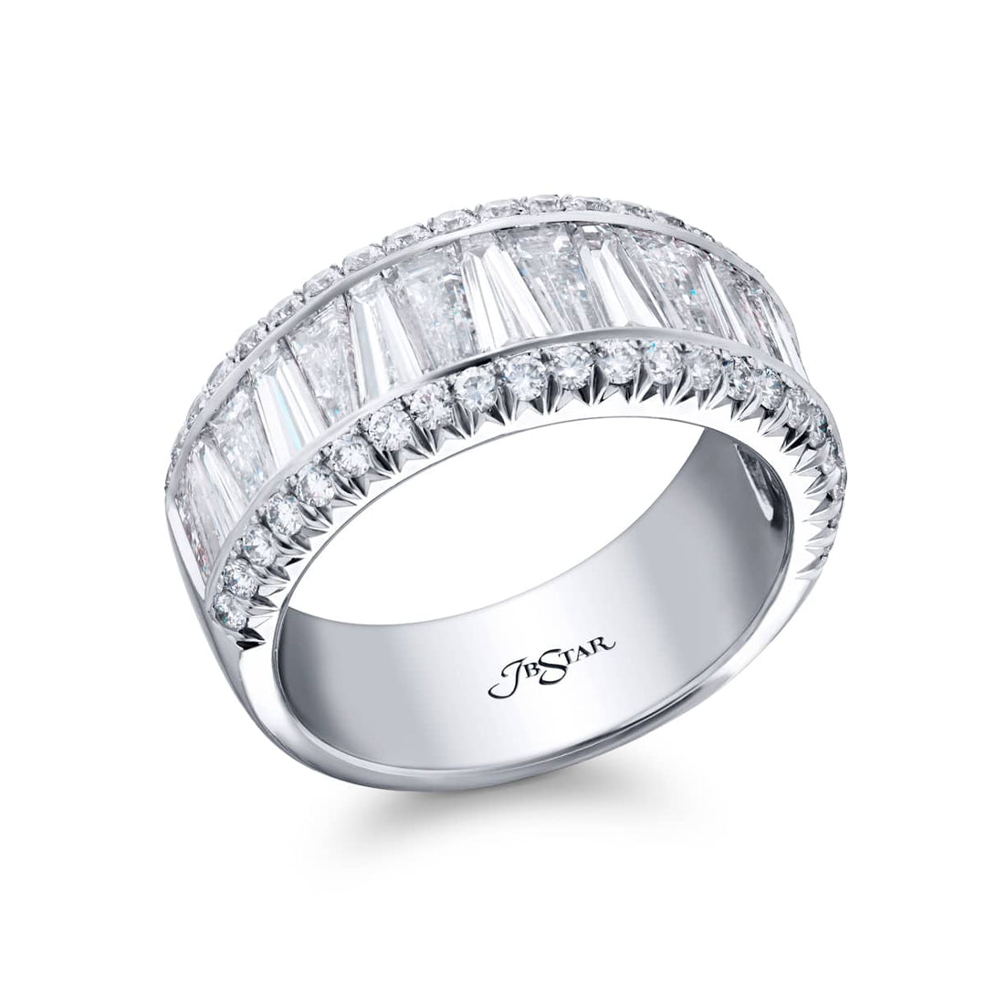 Platinum Tapered Baguette Diamond Channel Set Band