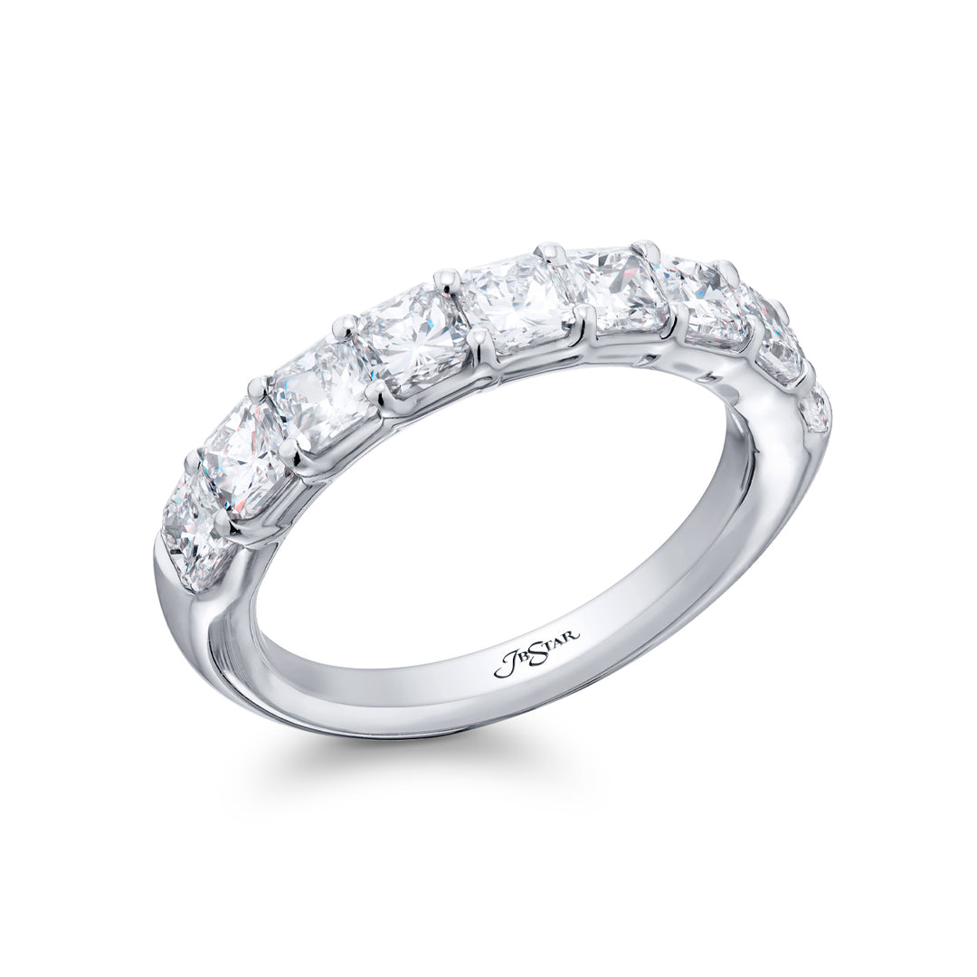 Platinum Radiant-Cut Diamond Band