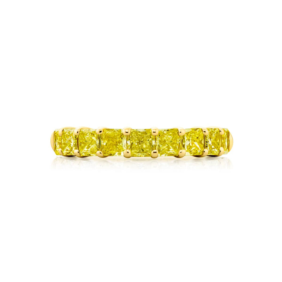 18K Yellow Gold Princess-Cut Fancy Yellow Diamond Band