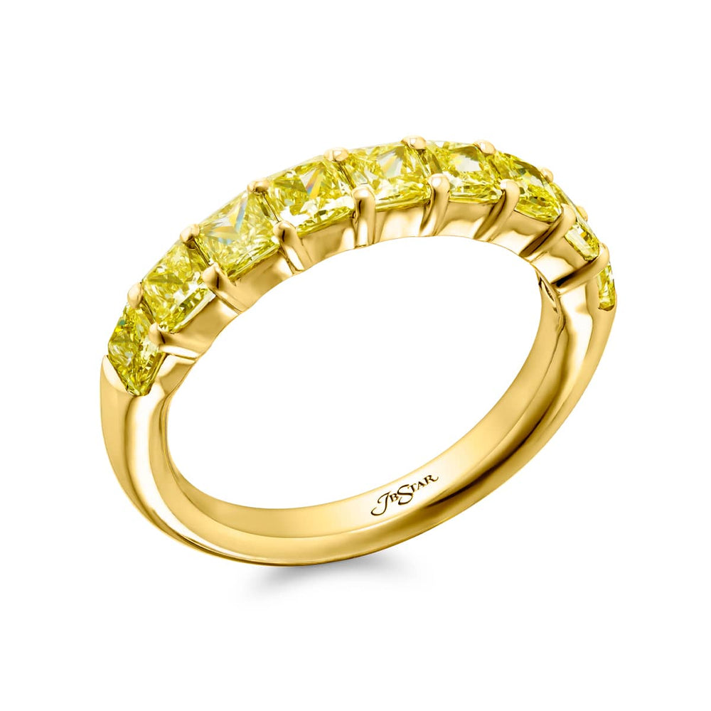 18K Yellow Gold Princess-Cut Fancy Yellow Diamond Band