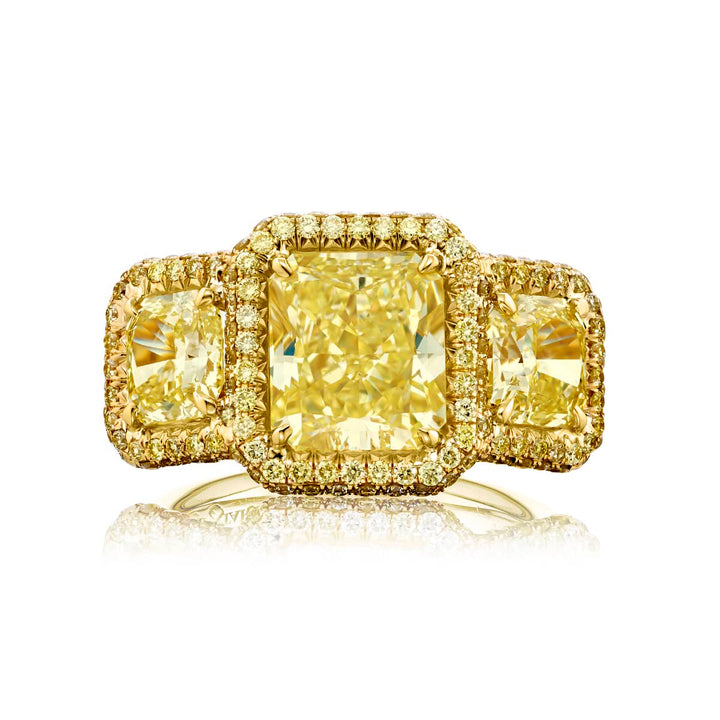 Timeless Fancy Yellow Radiant-Cut Diamond Engagement Ring in 18K Yellow Gold