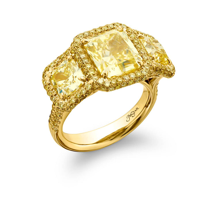 Timeless Fancy Yellow Radiant-Cut Diamond Engagement Ring in 18K Yellow Gold