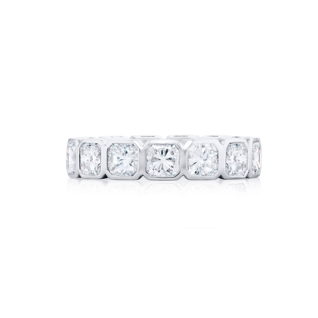 Platinum Radiant-Cut Diamond Eternity Band