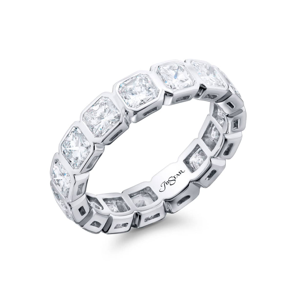 Platinum Radiant-Cut Diamond Eternity Band
