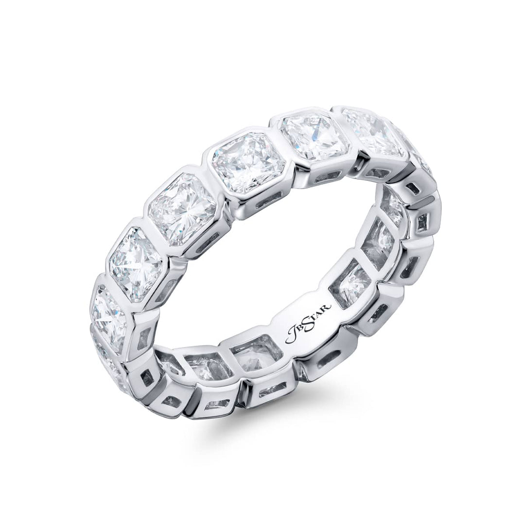 Platinum Radiant-Cut Diamond Eternity Band