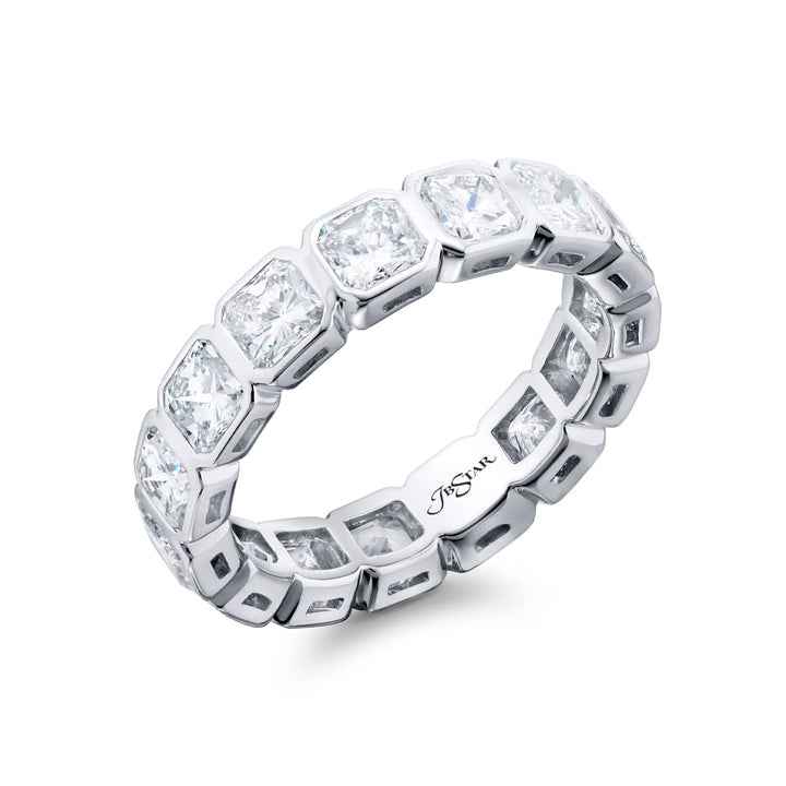 Platinum Radiant-Cut Diamond Eternity Band