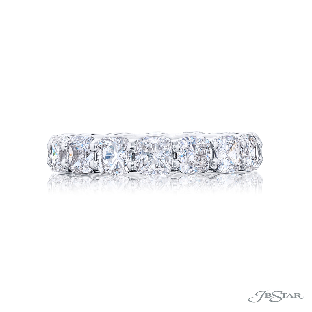 Platinum Cushion-Cut Diamond Eternity Band
