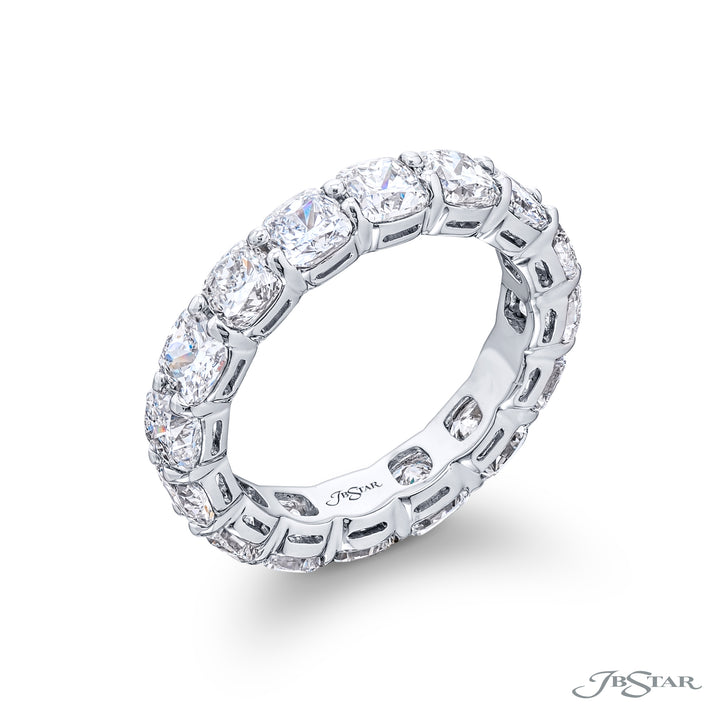 Platinum Cushion-Cut Diamond Eternity Band