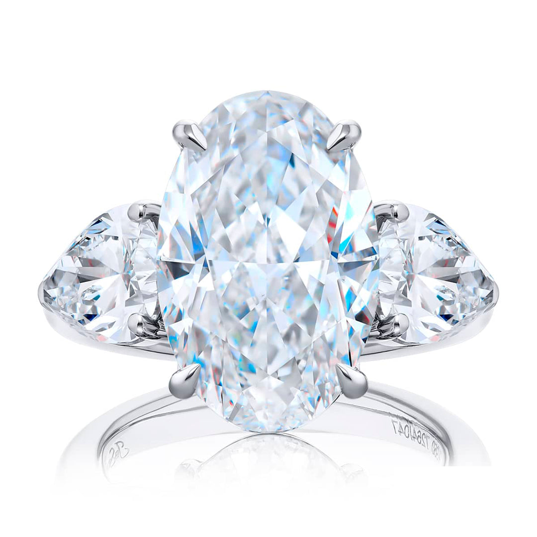 Platinum Oval Diamond Certified Ring