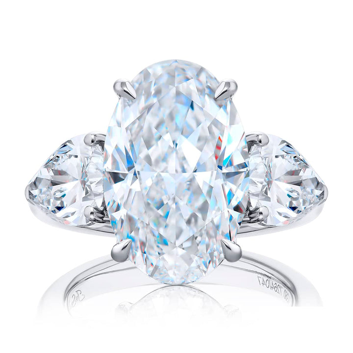 Platinum Oval Diamond Certified Ring