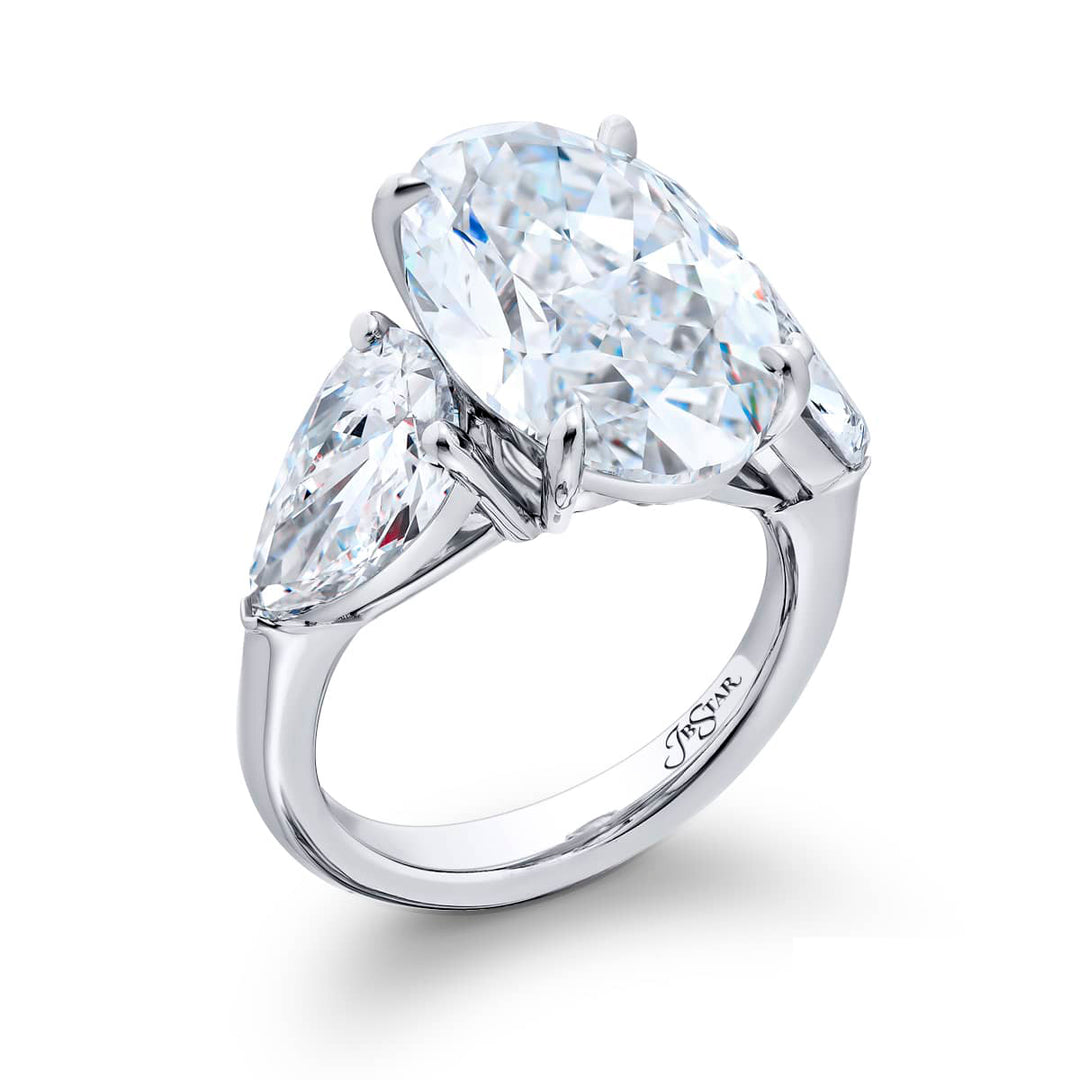 Platinum Oval Diamond Certified Ring