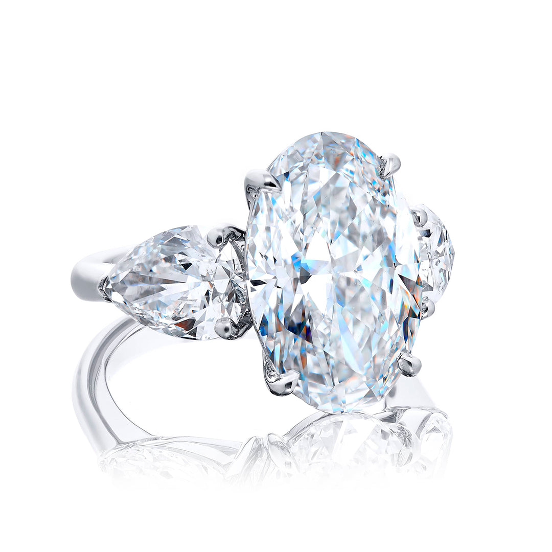 Platinum Oval Diamond Certified Ring