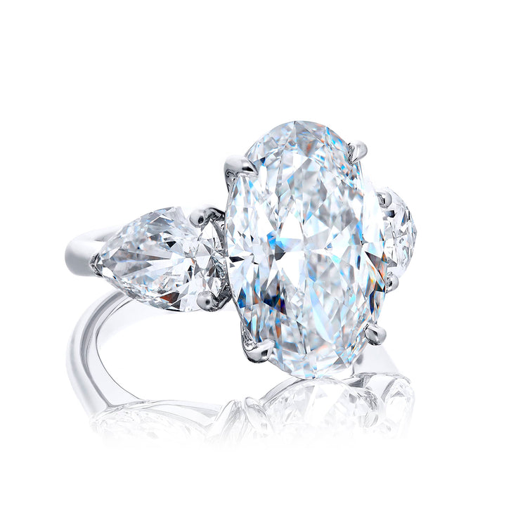 Platinum Oval Diamond Certified Ring