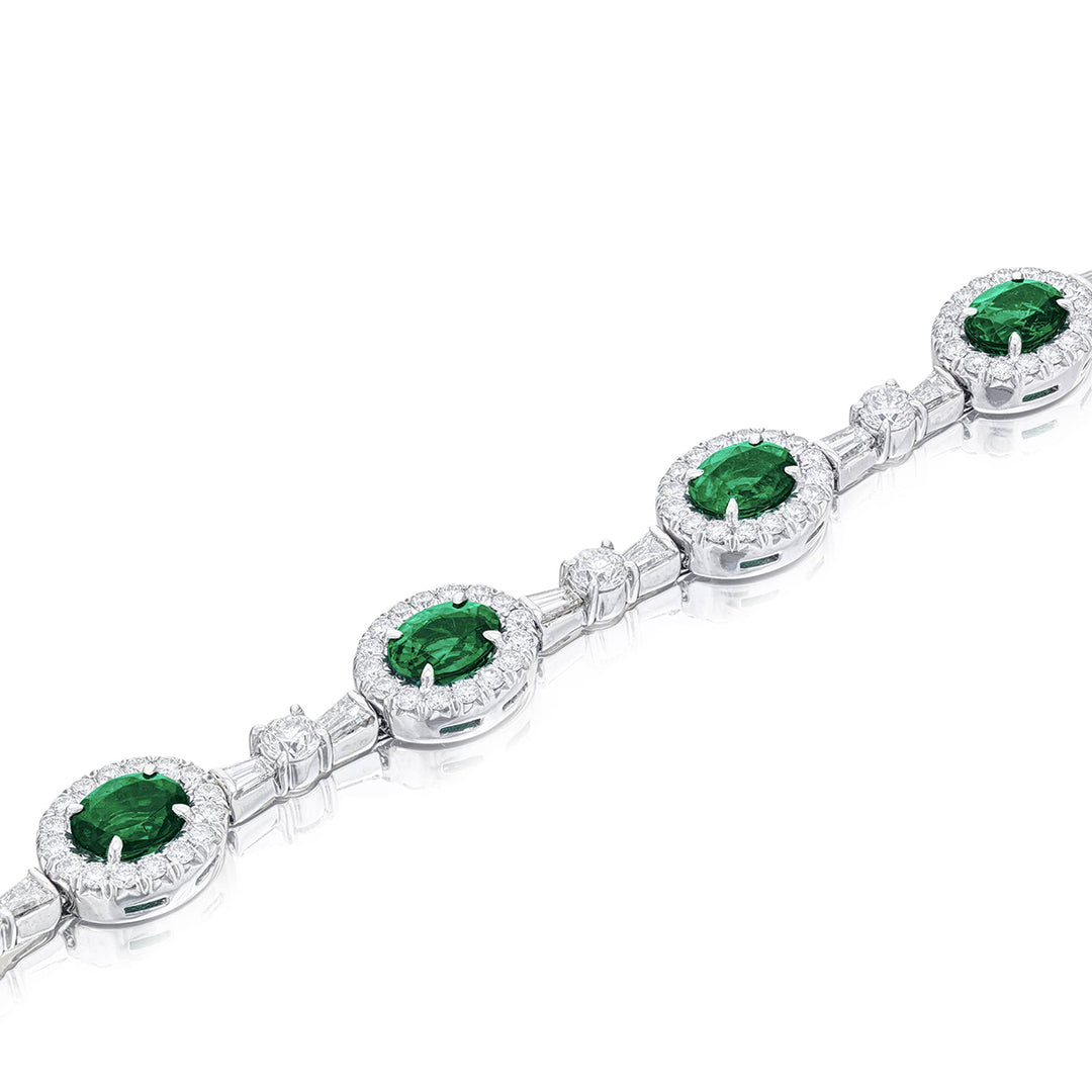 Platinum Oval Paraiba Micro Pave Bracelet