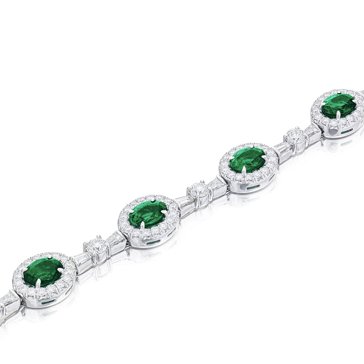 Platinum Oval Paraiba Micro Pave Bracelet