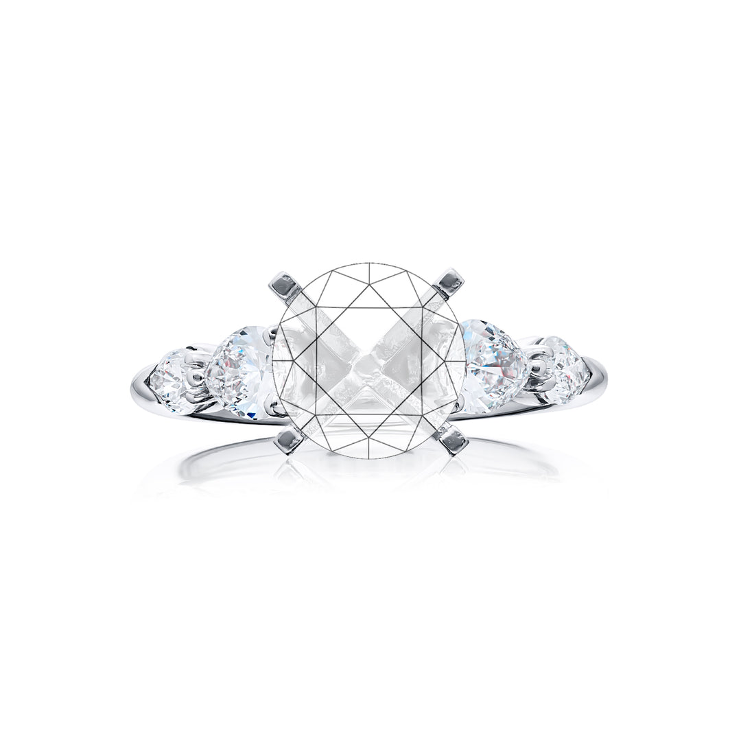 Platinum Pear-Cut Diamond Semi Mount Setting