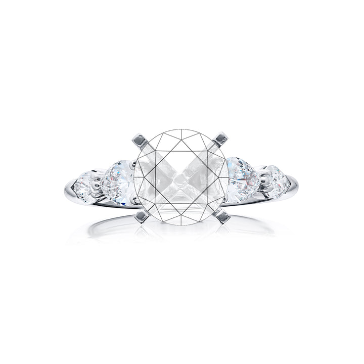 Platinum Pear-Cut Diamond Semi Mount Setting