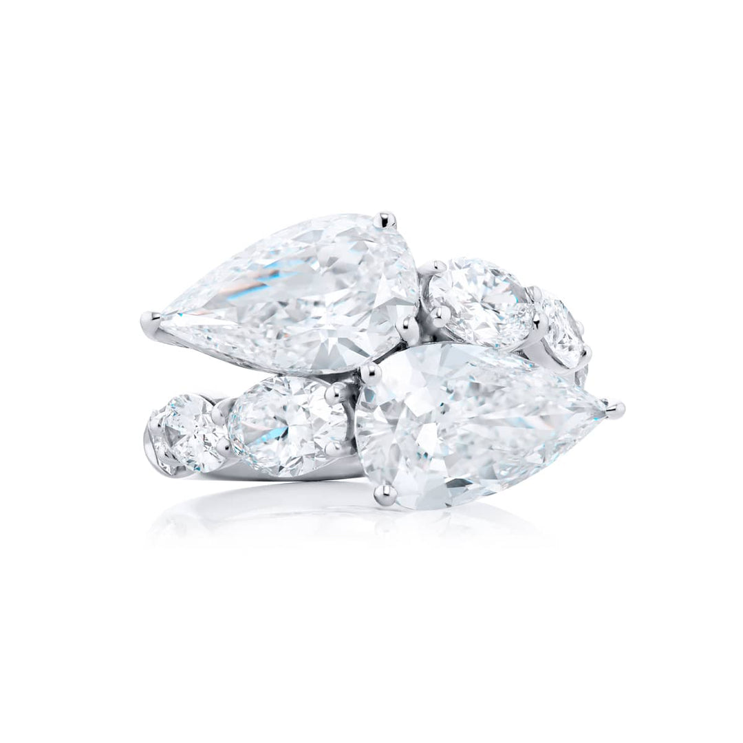 Platinum Pear-Shaped Diamond Certified Twogether Ring