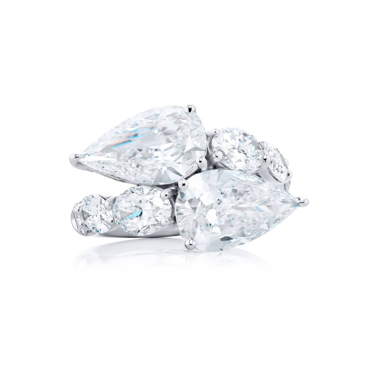 Platinum Pear-Shaped Diamond Certified Twogether Ring