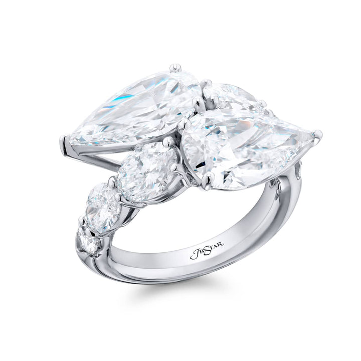 Platinum Pear-Shaped Diamond Certified Twogether Ring