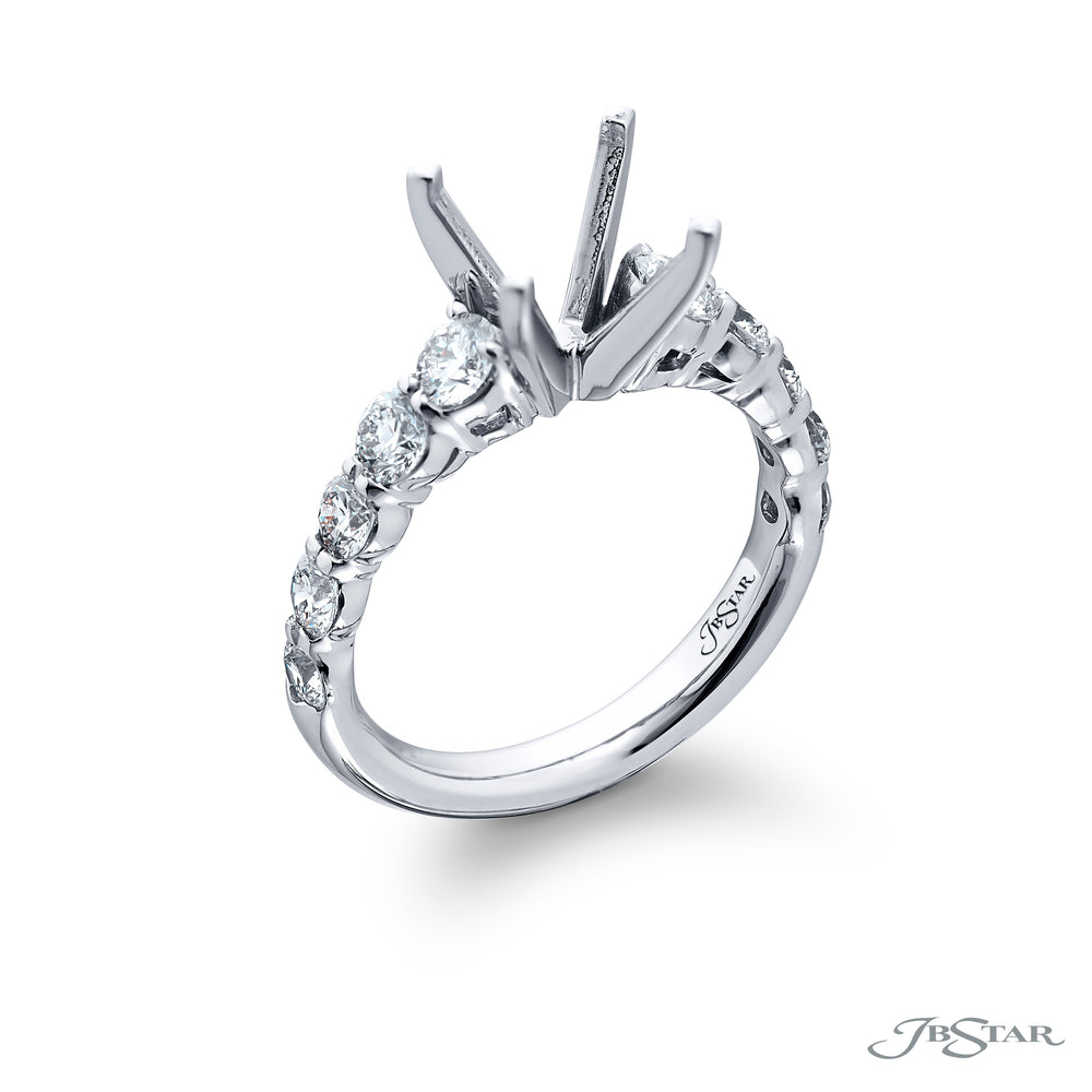 Dazzling Brilliance: Our beautiful Diamond Semi-mount. These ten stunning round diamonds in a shared prong setting are handcrafted in pure platinum.