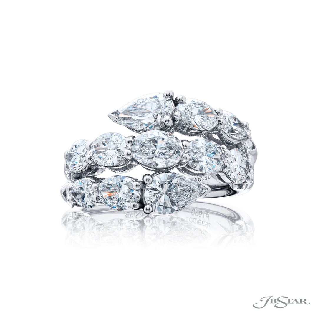 Platinum Pear-Shaped Diamond Certified Twogether Ring
