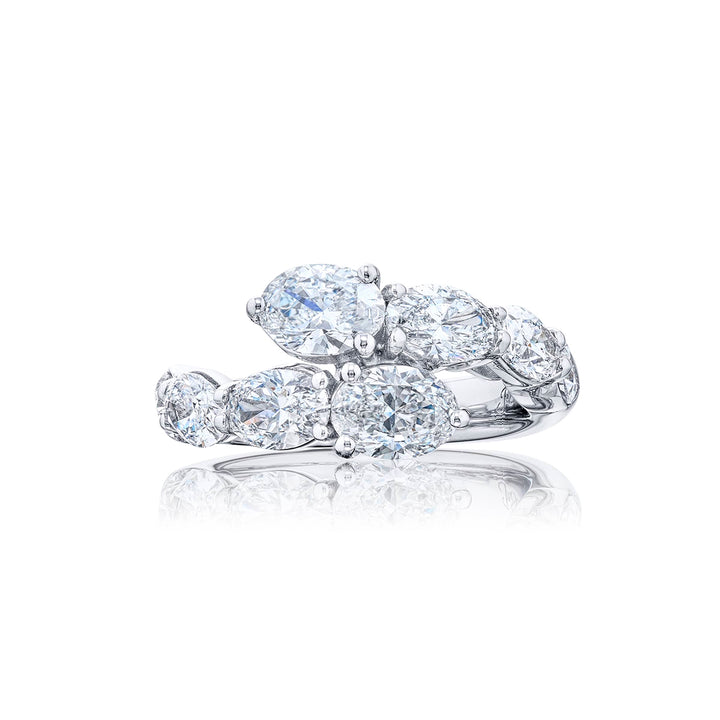 Dazzling Brilliance: Certified Twogether Diamond Ring  GIA-Certified Oval & Pear-Shaped Diamonds Handcrafted in Pure Platinum