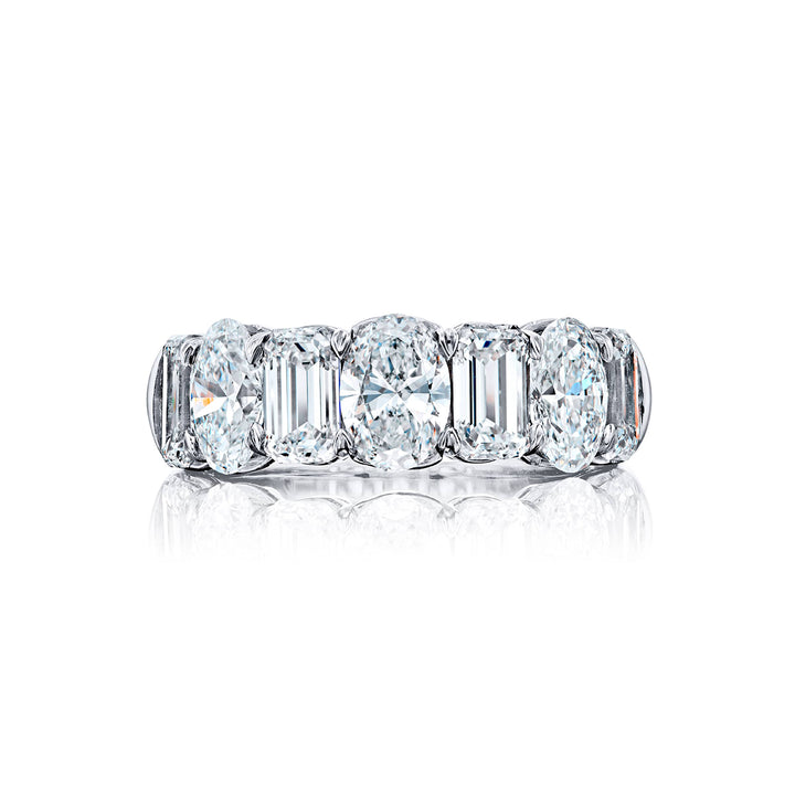 Signature GIA Certified Diamond Band | Oval & Emerald-Cut Diamonds in Pure Platinum