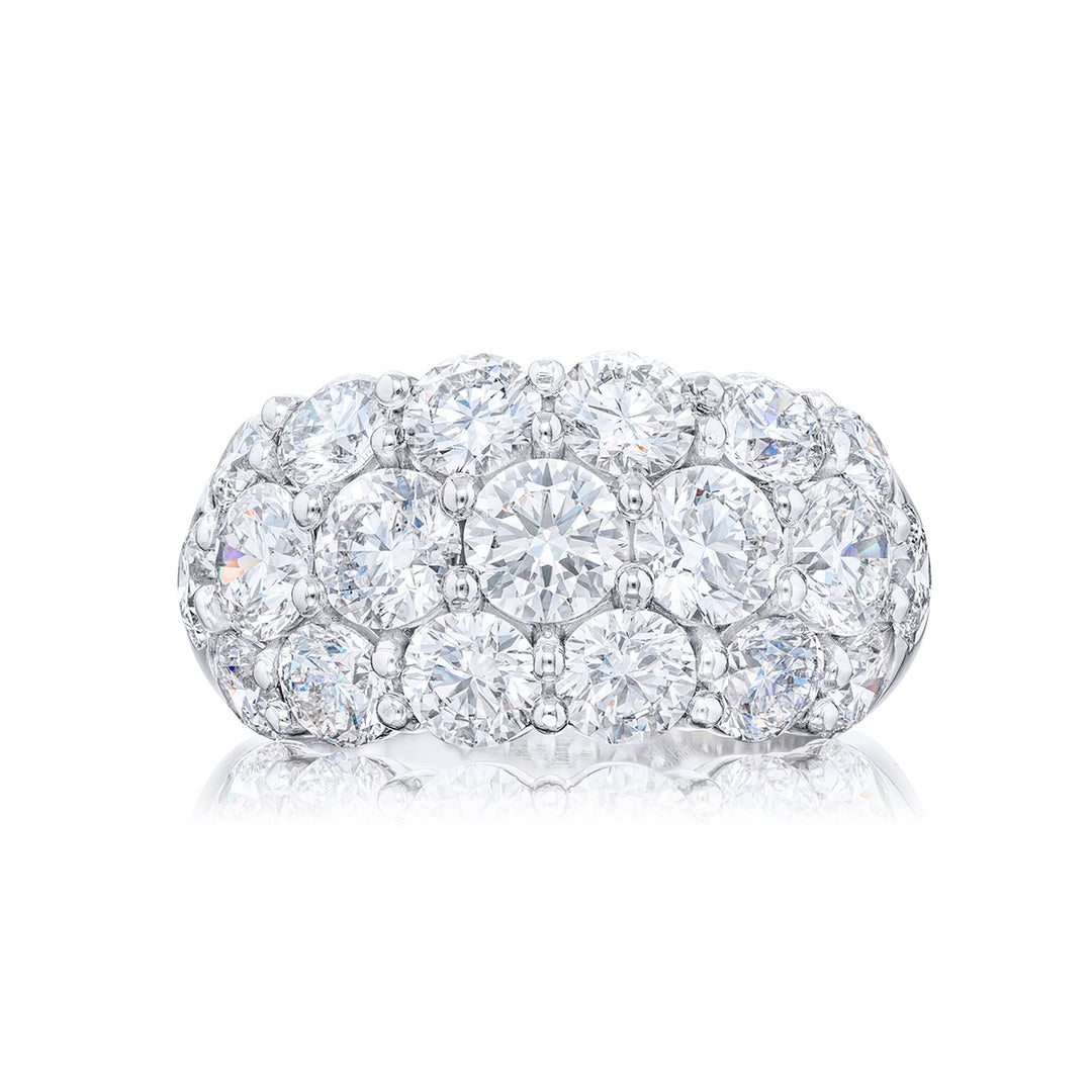 Classic Multi-Row Diamond Band | Handcrafted in Pure Platinum