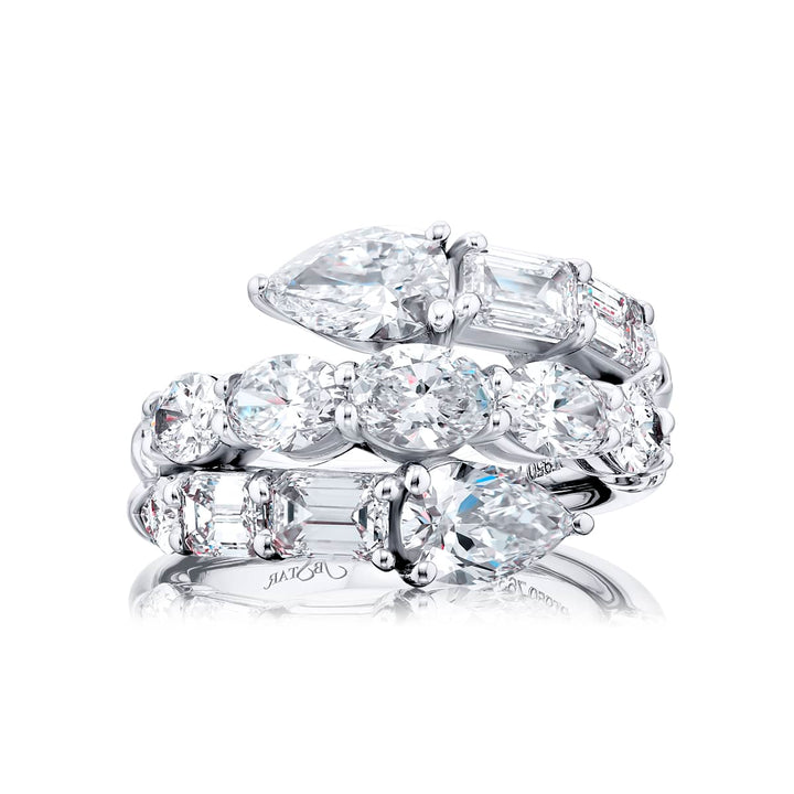 Platinum Pear-Shaped and Oval Diamond Certified Twogether Ring