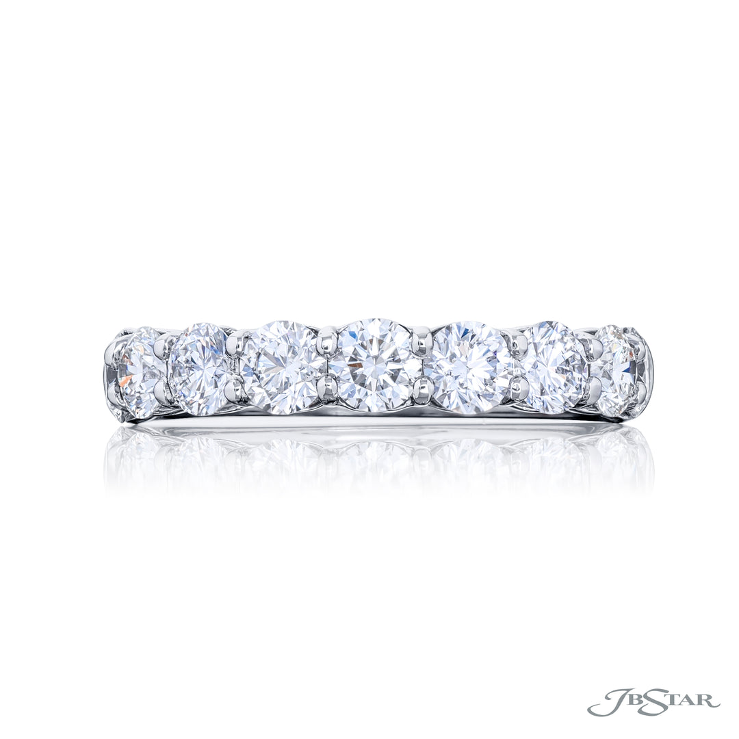 Platinum Round Diamond Single-Row Band
