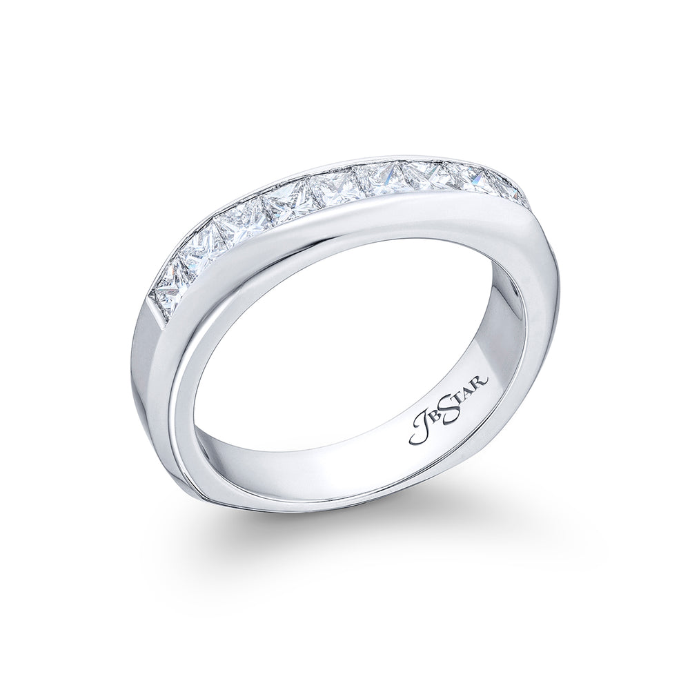 Suave Sophistication: Our dapper Chanel Set Diamond Gentleman?s Band. These ten  beautiful princess-cut diamonds are handcrafted in pure platinum.