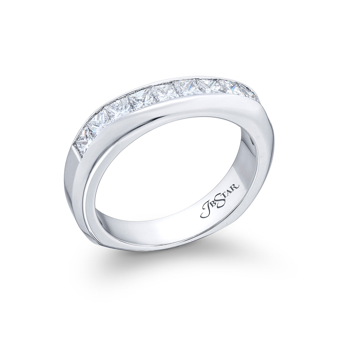 Suave Sophistication: Our dapper Chanel Set Diamond Gentleman?s Band. These ten  beautiful princess-cut diamonds are handcrafted in pure platinum.