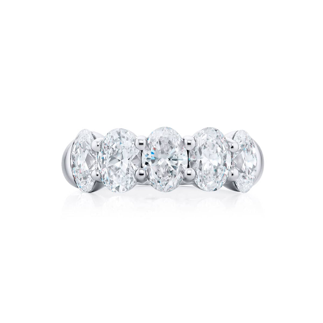 Platinum Oval Diamond GIA Certified Band