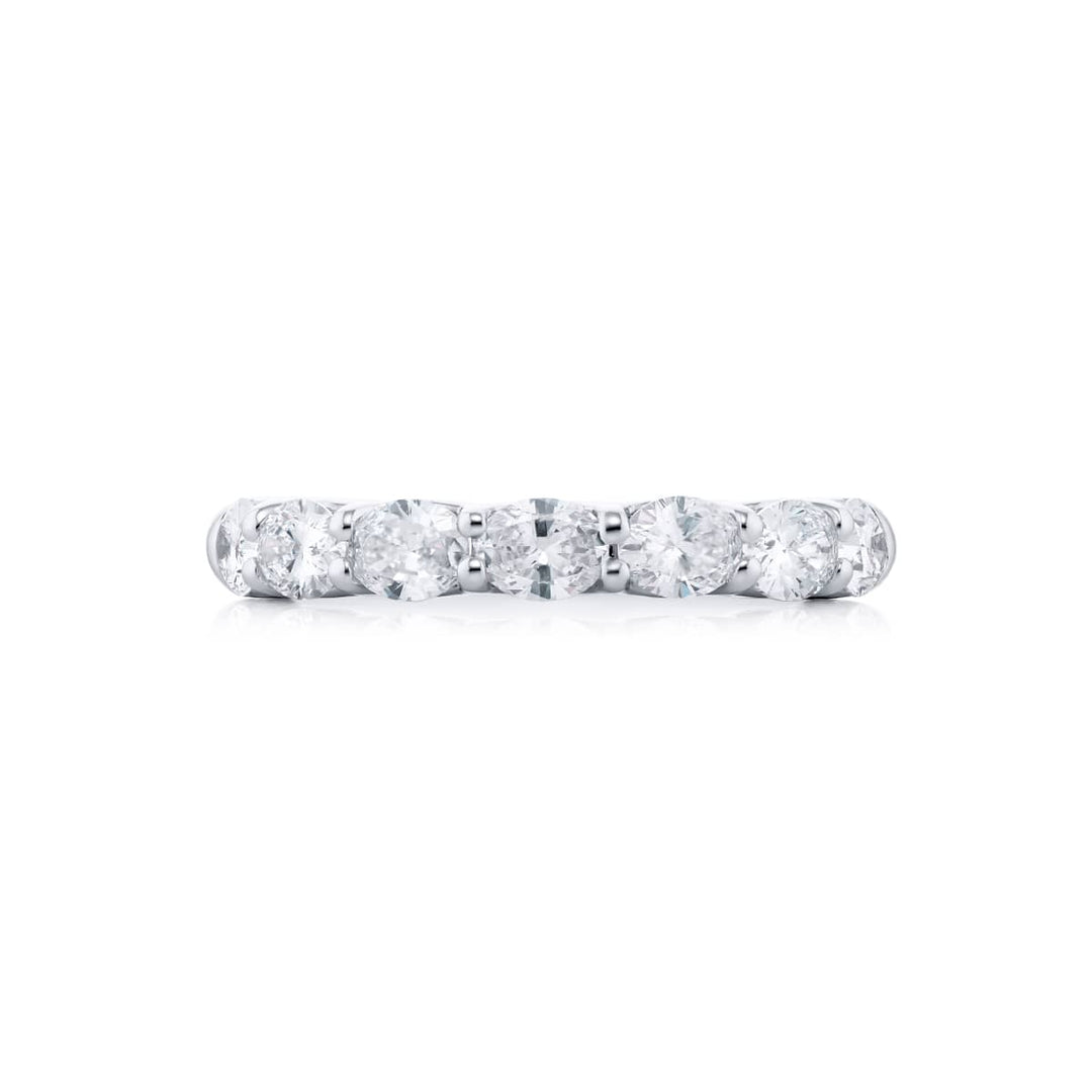 Platinum Oval Diamond East-West Band