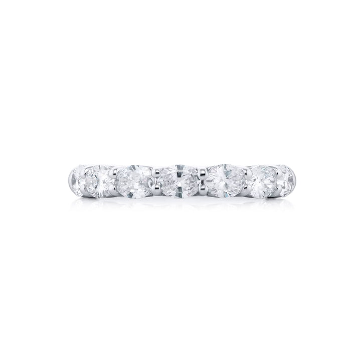 Platinum Oval Diamond East-West Band