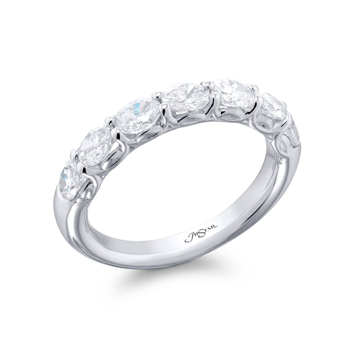 Platinum Oval Diamond East-West Band