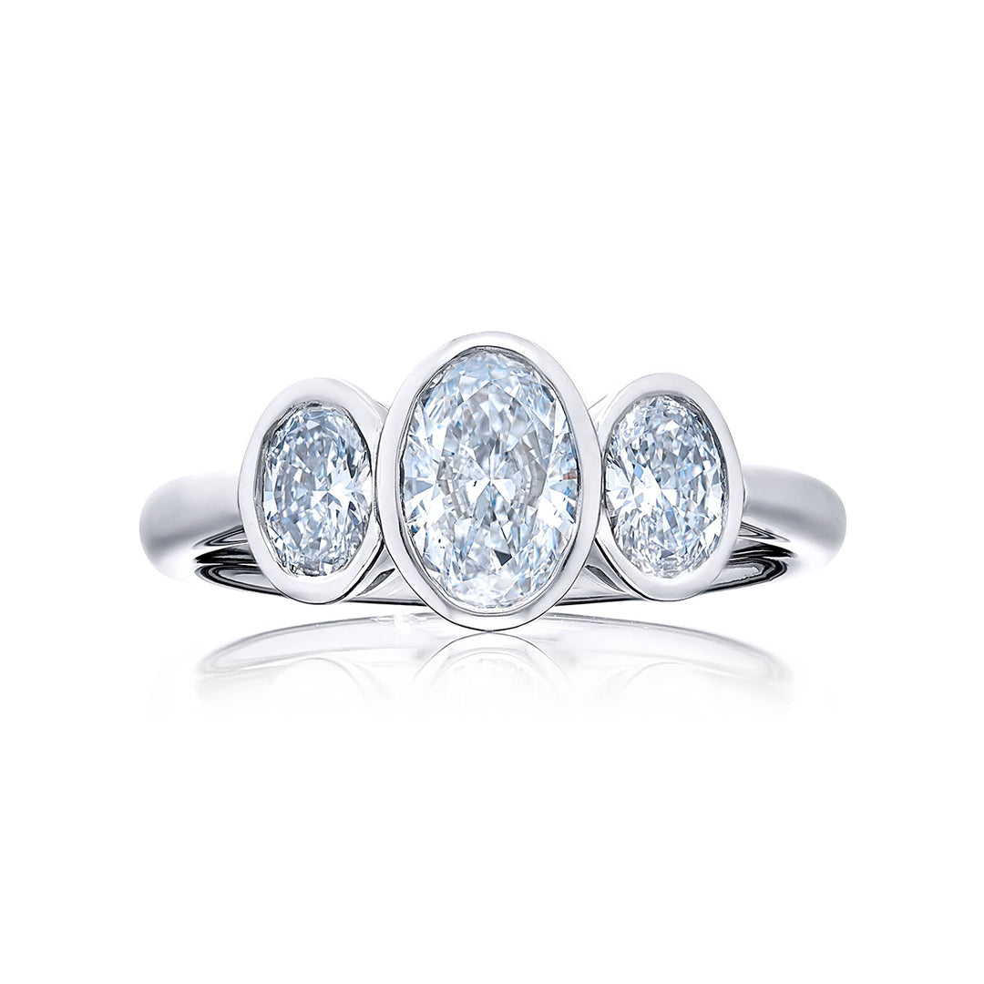 Dazzling Brilliance: Timeless 0.07 ct. GIA Certified Oval Diamond Ring in Platinum